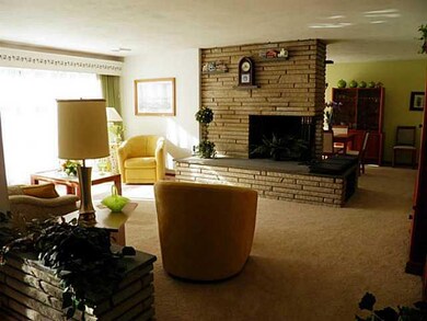 Living Room. Wood burning fireplace.