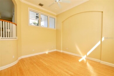 Spacious living room with hardwood floors