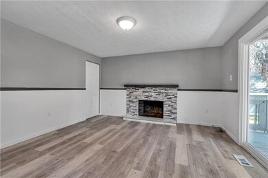 Fully updated dining room with new fireplace mante
