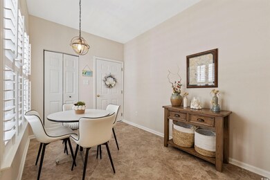 Dining space with baseboards