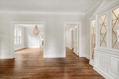 Interior space featuring french doors, dark hardwo