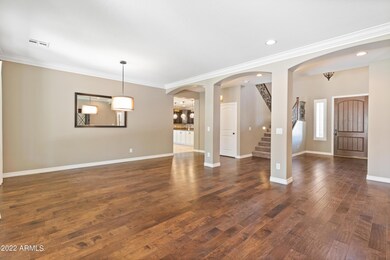 Formal living and dining rooms with entr