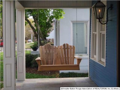 Slate porch with bench swing