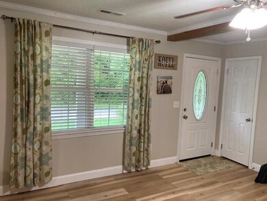 2) Living room (1) front door