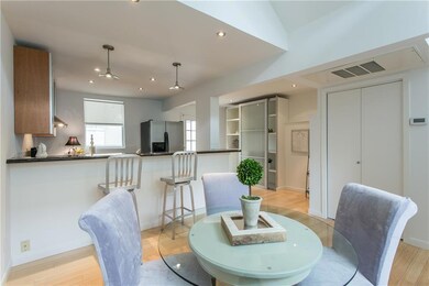 The open floor plan works well with the kitchen & 
