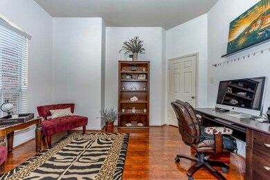 This spacious office is great for a study or home office.