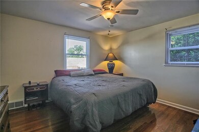 Stunning hardwood floors in the Master bedroom