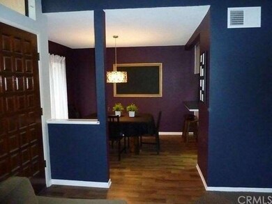 Dining room with sliding glass door to front yard 