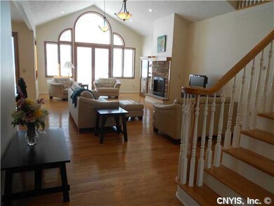 Great Room Hardwood floors, gas fireplace and a wa