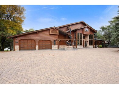 Impressive circular paver drive, slate apron w/ in