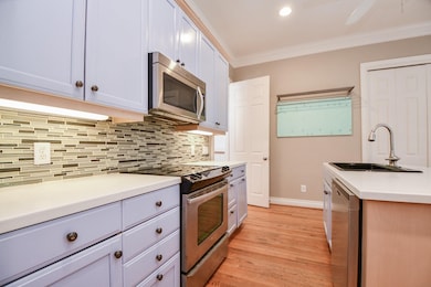 This kitchen offers plenty of counter space and to