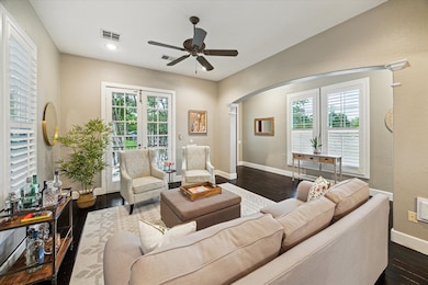Formal dining room with windows on both sides allo