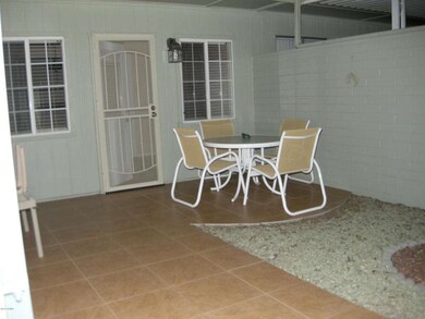Patio with furniture.