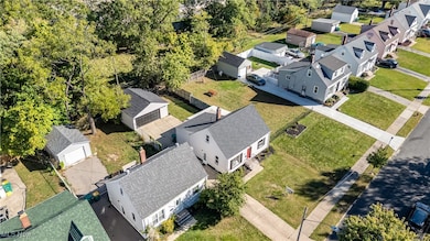 Aerial perspective of suburban area