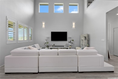 Enjoy high cathedral ceilings in the living area w