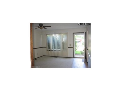 spacious & sunny living room, berber carpet throuh