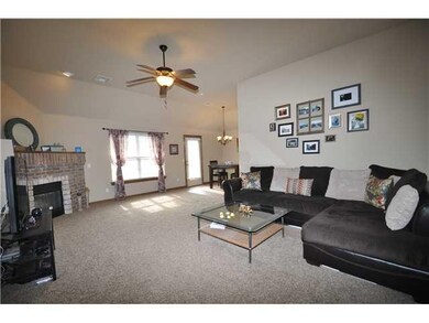 Living Room. large living room with great brick ga