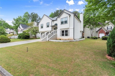 Bi-level home with central AC, a chimney, concrete