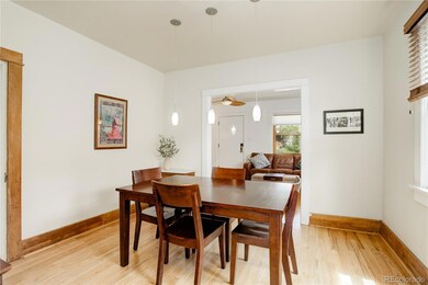 Looking at the dining room from the kitchen door.
