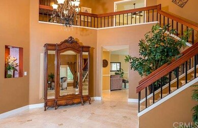 Travertine flooring with designer insets.
