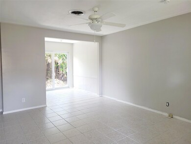 Living room and dining room offer tile flooring an
