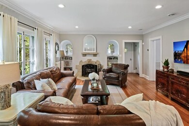 Douglas fir floors, cozy wood-burning Tudor style 