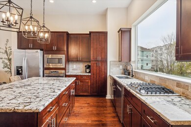 The Kitchen has 42 inch cabinets & features a gas