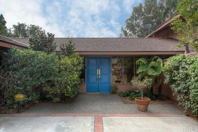 Striking blue double door entry