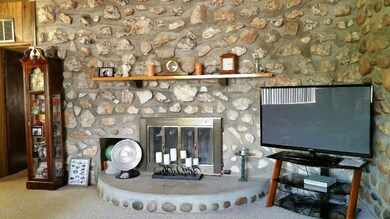 living room rock wall