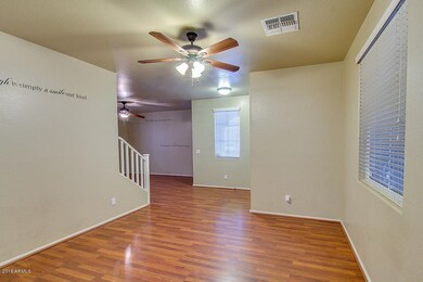 Dining room looking into living