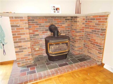 Family Room. Gas stove in Family Room.