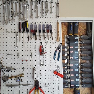 peg board for tools stays
