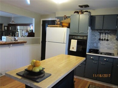 View from kitchen into living room.