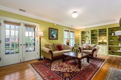 Living Room French Doors lead to porch