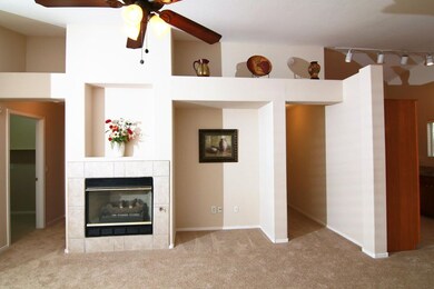Inside facing fireplace