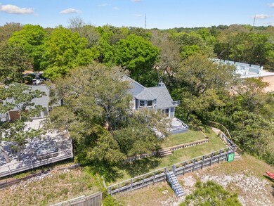 high elevation from the water