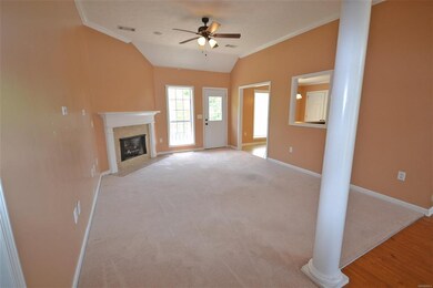 Living room with fireplace