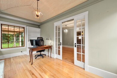 Pocket door from dining room to office
