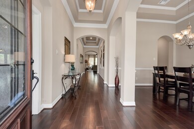 Step inside to the luxury of crown molding, trey ceilings and hardwood floors.