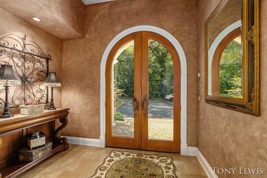 Foyer with tray ceiling