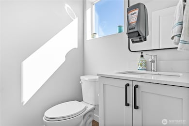 Attached powder room.