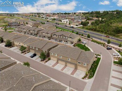 Aerial perspective of suburban area