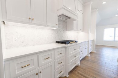 Kitchen with stainless steel gas cooktop, premium 