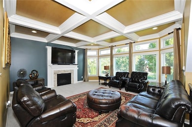 Coffered Ceiling in the Family Room