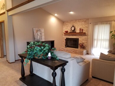 Beautiful new stonework around fireplace