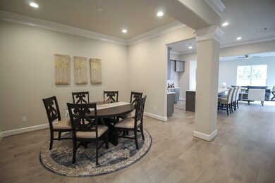 The large dining room is right off the entrance of