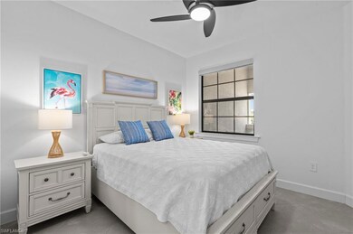 Bedroom with baseboards and a ceiling fan