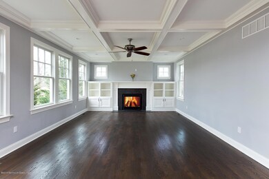 Family Room with Coffered Ceiling