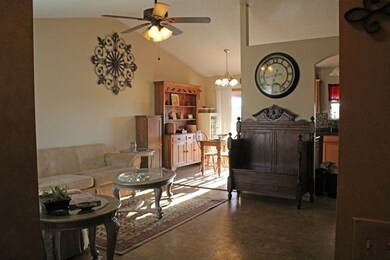Living room into dining/kitchen area
