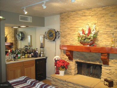 Fireplace & Wet Bar in Family Room